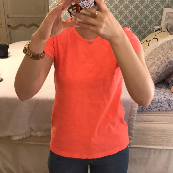 J. Crew neon orange studio tee - Picture 3 of 3